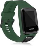 kwmobile Strap Compatible with TomTom Adventurer/Runner 3/Spark 3/Golfer 2 Strap - Replacement Silicone Watch Band - Dark Green