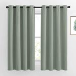 NICETOWN Bedroom Curtains 63 Inches Long 2 Panels- Window Treatment Thermal Insulated Solid Grommet Blackout Curtains/Panels/Drapes for Bedroom/Living Room (Sage Green,Set of 2,52 by 63 Inch)