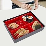 Yosoo Health Gear Japanese Style Bento Box, Portable Bento Lunch Box Food Container Wood Storage Box with Lids for Restaurant Home Office Picnic