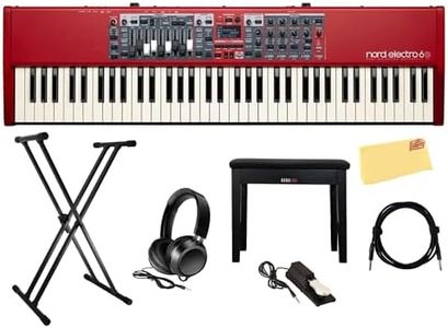 Nord Electro 6D 73 Stage Piano Bundle with Sustain Pedal, Keyboard Stand, Piano Bench, Headphones, Instrument Cable, and Austin Bazaar Polishing Cloth