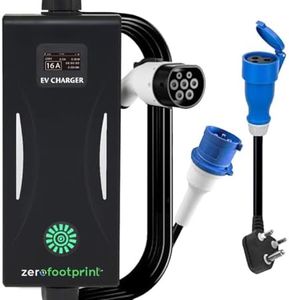 ZFP ZeroFootprint 7.4 kW Portable EV Charger for Cars Bundle (Charger + Jumper) | 5m Cable | Display | Adjustable Current | All in-Built Protections | Upto 5 Year Warranty*