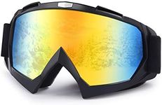 Dirt Bike Goggles,Anti-Fog Motorcycle Goggles,Adjustable UV Protective Ski Goggles with OTG (Black)