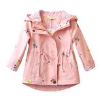 De feuilles Baby Girls Hoodie Windbreaker Jacket Princess Trench Coat Outwear (2-3 Years, Pink B)