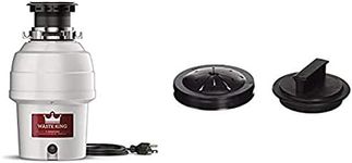 Waste King L-3200 Garbage Disposal with Power Cord, 3/4 HP & King 1025 EZ Mount Garbage Disposal Stopper and Splash Guard, Black