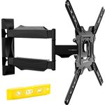 Invision TV Wall Bracket Mount for 24-60 Inch Screens, VESA 100x100mm up to 400x400mm, Tilts Swivels & Extends for Flat & Curved TVs, Includes Spirit Level, Weight Capacity 36.2kg (HDTV-E)