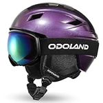 Odoland Ski Helmet and Goggles Set, Snowboard Helmet Glasses for Men, Women & Youth - Shockproof/Windproof Gear for Skiing, Snowboarding