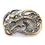 Belt buckle Jormungands Head, Handmade Dragons head solid brass belt buckle