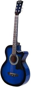 Alpha Steel Stringed Wooden Acoustic Guitar, 38-Inch, Blue