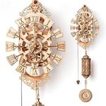 Wood Trick Pendulum Wall Clock Kit - No Batteries - Wooden DIY Wall Clock Big - 3D Wooden Puzzle - 3D Wall Clock Mechanical Model