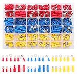 Flytuo 840PCS Insulated Wire Electrical Connectors-Mixed Butt Ring Fork Spade Bullet Quick Disconnect-Crimp Terminals Connectors Assortment Kit