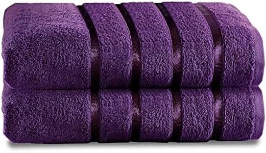 GC GAVENO CAVAILIA Juego de 2 Toallas de baño Jumbo de algodón Egipcio, Secado rápido, Extra Grandes, Juego de Toallas de baño de 500 g/m², Color Berenjena