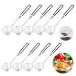 9 Pieces Stainless Steel Spider Strainer Spoon Small Wire Skimmer Colander with Handle for Hot Pot, Tortellini and Meatball