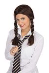 Bristol Novelty BW318 Schoolgirl Wig, Brown, One Size