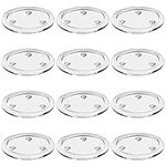 Belle Vous Glass Candle Holders/Candle Plates (12 Pack) - 10cm Glass Candle Plates for Votive Tealights - Candle Dish/Tray Plates for Weddings, Spas, Parties, Home Decor & Table Centrepieces