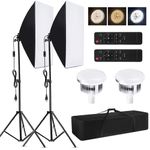 Camnoon Studio Photography Light kit Softbox Lighting Set with 85W 2800K-5700K Bi-Color Temperature LED Light * 2 + 50x70cm Softbox * 2 + 2M Light Stand * 2 + Remote Control * 2 + Carry Bag * 1