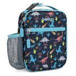 Bentgo Kids Insulated Lunch Tote - Water-Resistant, Reusable, Lightweight & Durable Lunch Bag with Water Bottle Holder & Exterior Pocket, Fits Lunch Box & Water Bottle - Ideal for Ages 3+ (Dinosaur)