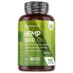 Hemp Seed Oil Capsules Softgels | 180 Omega 3 6 9 Capsules with Added Vitamin E | Cold-Pressed | 6 Months Supply | Supports Normal Blood Cholesterol Levels (EFSA) | 1 Softgel A Day