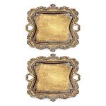 2 Pack Vintage Small Gold Ring Dish, Birthday & Wedding Gifts for Women，Wedding Ring Tray- 5.3 x 4.5 inches