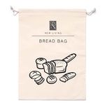 Bread Bag Plastic Lined Size 44x35 cm | 2 Pack | Cotton with Food Safe Plastic Lining Bread Bag | Single or 2 Pack | Makes Bread Last Longer | Eco Product | Prevent Mouldy Bread (2)