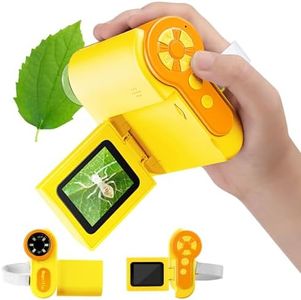 Barchrons Microscope for Kids, 1000X Pocket Handheld Microscope with 6 Adjustable LED Lights, 2'' LCD Screen Mini Microscope USB to PC for Kids 8-12, 32GB SD Card Including Back to School Supplies