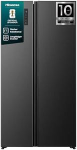 Hisense RS3P558NEFE Side-by-Side/ 544L/ Großes Fassungsvermögen/XXL Türfach/Multifunktionale Getränkeablage/Flat Duct/No Frost/SuperCool/BxHxT: 91,1×178,6×61,5cm/ Schwarz [Energieklasse E]