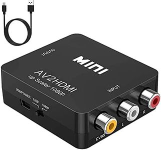 AV to HDMI Converter, RCA to HDMI, BD&M 1080P Mini RCA Composite CVBS Video Audio Converter Adapter Support PAL/NTSC for TV/PC/ PS3/ STB/Xbox VHS/VCR/Blue-Ray DVD Players - Black