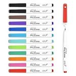 YISAN Magnetic Dry Erase Markers Ultra Fine Tip, 0.7mm Extra Fine Whiteboard Markers with Erasers,12 Colors Low Odor,70559…