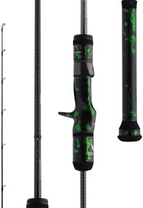 PURELURE Boldness Slow Pitch Jigging Rod 2 Piece, Saltwater Fishing Rod Casting Moderate Fast Action, TORAY T1100 Carbon Fiber, High Sensitive Solid Tip, Boat Fishing Offshore