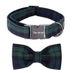 Unique style paws Dog Collar with Detachable Bow tie, Adjustable Dog Collars with Bow for Small Medium Large Dogs or Cats XXS-XL