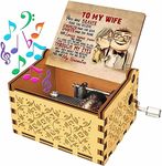 XOPOZON Gift for Wife from Husband, Birthday Gift for Wife Wooden Engraved Vintage Hand Crank Music Boxes, from Daughter Son, You Are My Sunshine Music Box Gifts for Christmas Anniversary