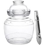 Nourished Essentials | Fermentation Jar Glass - Traditional Chinese Fermenting Crock - Dual Purpose Glass Bowl and Water Sealing Lid Bowl - Fermenter Container