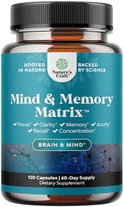 Nootropic Brain Supplement for Memory and Focus Enhancement - Vitamins for Mental Health & Clarity with VIT A, B6, Riboflavin, Niacin, Thiamin & Folate - Cognitive Complex for Mind Vitality - 120ct