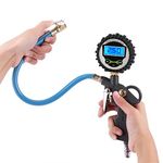 Bilvina Tire Pressure Gauge, Car Vehicle Tyre Tire Air Pressure Inflator Meter Tester for Car Truck Motorcycle Bike, 0-220 PSI, 0.1 Display Resolution