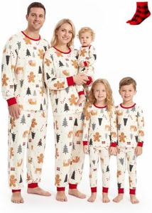 PATPAT Christmas Pajamas for Family Gingerbread Pajamas Women L | Cotton Blend Couples Christmas Pajamas 2026, Holiday Party Casual Outing Photoshoot Family PJs