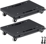 VEVOR Furniture Dolly, 500 lbs Capacity Each Count, Furniture Mover with Wheels, Portable Moving Rollers 4 Wheels Heavy Duty, Small Flat Dolly Cart with Interlocking for Heavy Furniture, 2 Pack, Black