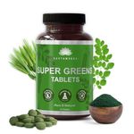 SAPTAMVEDA Premium Supergreen 120 Tablets | Natural Multivitamin |Contains Moringa, Wheatgrass, Spirulina & Barely Grass