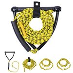DockMoor Wakeboard Rope Water ski Rope 60 ft / 75 ft 4 Sections with Floating 12 inch Handle for Waterskiing,Wakeboarding and 50ft / 60ft Tow Rope for Boat Tubing