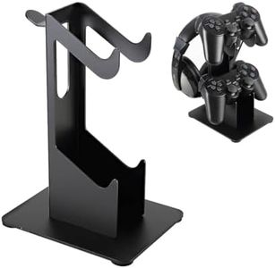 Folgtek Soporte para auriculares de mesa de 2 niveles, soporte para auriculares, soporte para auriculares de videojuegos, soporte para auriculares para Sennheiser, Sony, Audio-Technica, Bose, Beats,