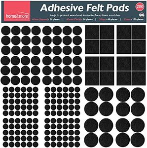 200pk Black Furniture Pads Floor Protectors for Chairs | Felt Pads for Furniture Feet | Chair Leg Floor Protectors for Furniture Legs | Felt Furniture Pads, Chair Pads to Protect Floor, Chair Leg Pads