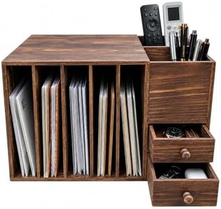 Gphudpzdl Wooden Desk Mail Sorter, Mail Organizer, Rustic Brown