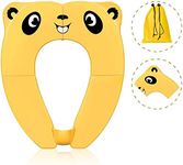 Circle-Q Upgrade Portable Potty Seat with Splash Guard for Toddler, Foldable Travel Potty Seat with Carry Bag, Non-Slip Pads Toilet Potty Training Seat Covers for Baby, Toddlers and Kids (Yellow)