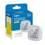 Tapo Smart Room Thermometer, Hygrometer, WiFi Thermometer & Humidity Meter, LCD Display, Real-time Notifications,Battery included, Work with Alexa & Google,Tapo Hub Required sold separately(Tapo T315)