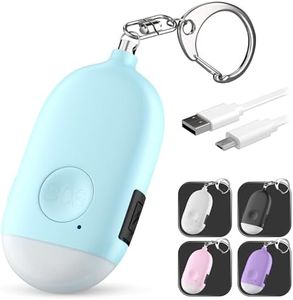 Rechargeable Self Defense Keychain Alarm – 130 dB Loud Emergency Personal Siren Ring with LED Light – SOS Safety Alert Device Key Chain for Women, Kids, Elderly, and Joggers by WETEN (Blue)