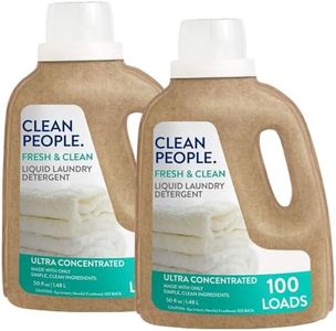 The Clean People Liquid Laundry Detergent - Recyclable Packaging, Stain Fighting - Ultra Concentrated, Laundry Soap - Fresh Scent, 50 fl oz (2 Pack)