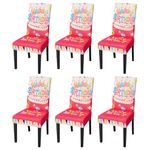 JQinHome Birthday Chair Covers for Dining Room Set of 6, High Stretch Removable Chair Slipcover for Kids Birthday Elegant Party Decorations Special Occasions Intimate Gathering Gala (6Pcs)