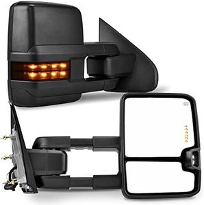 YITAMOTOR Power Folding Towing Mirrors Compatible with 2014-2018 Chevy Silverado GMC Sierra, Power Heated and Adjustable LED Turn Signal Light Tow Mirror Pair Set