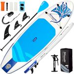 Paddle Board, Inflatable Stand Up Paddle Board, 10‘6×33"×6" SUP Paddle board with Double Action Pump, Adjustable Paddle, Wterproof Phone Case and Backpack, Paddle Boards for Adult