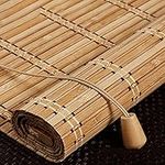 Natural Bamboo Roller Blinds,Retro Bamboo Blinds,Roman Blinds,Blackout Roller Blinds,Sun Shade Curtain,Anti-UV Dustproof Decorative Curtain,for Indoor/Outdoor/Garden,Customizable (60x150cm/24x59in)