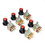 AVS COMPONENTS Pack Of 5 Pcs 100K ohm A100,B100 dual potentiometer, (D-SHAFT) variable resistor