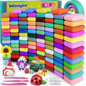 Ixiaoyoo Air Dry Clay 92 Colors, Magic Modeling Clay for Kids, Children's DIY Model Kit, Ultra Light, Soft & Non-Sticky, Great Birthday&Christmas Gift for Age 3-12 Years Old Years Girls & Boys Kids,
